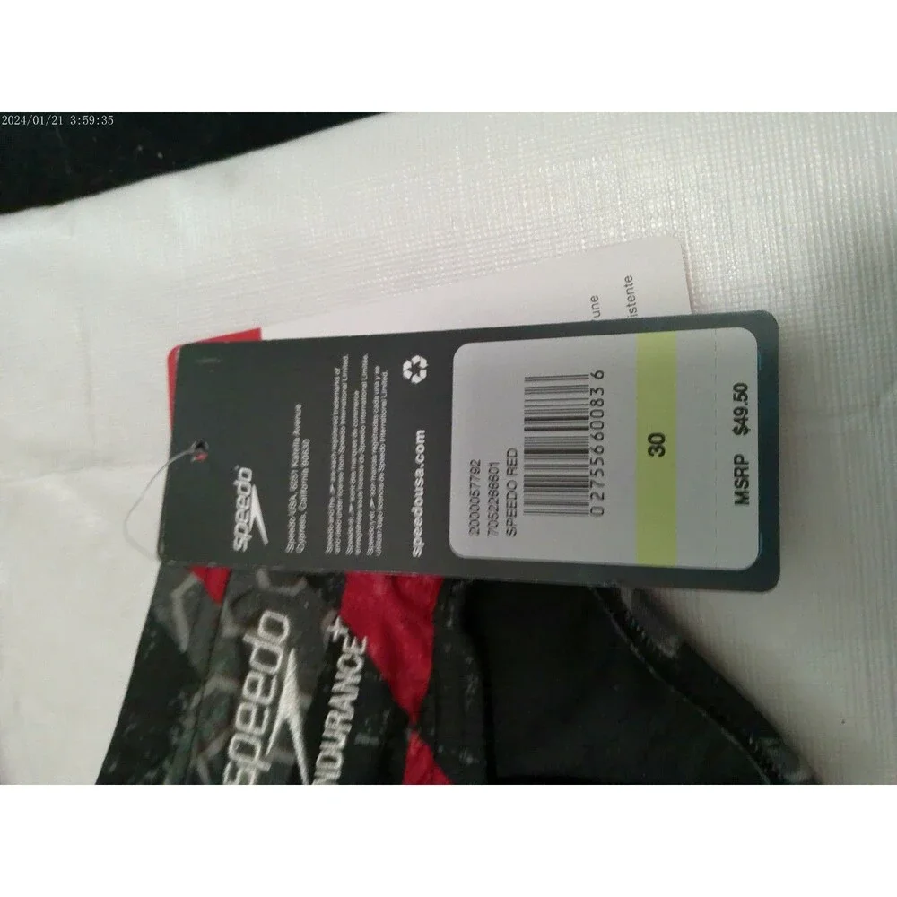 Speedo Men's Swim Brief Size 30 Ruse Blocks Brief Speedo Red NIB Endurance+